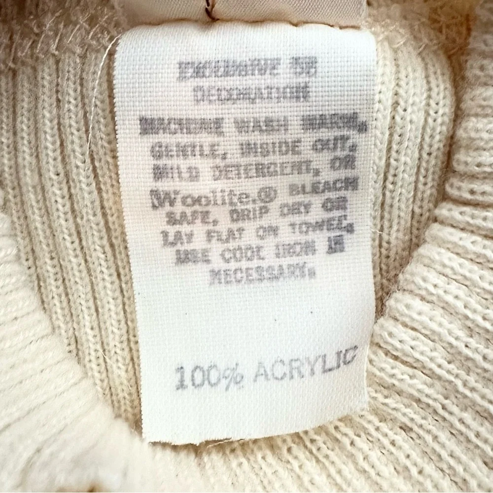 Vintage NWT Little World Milano Knit Turtleneck Dress 4T Toddler Girls Ivory
